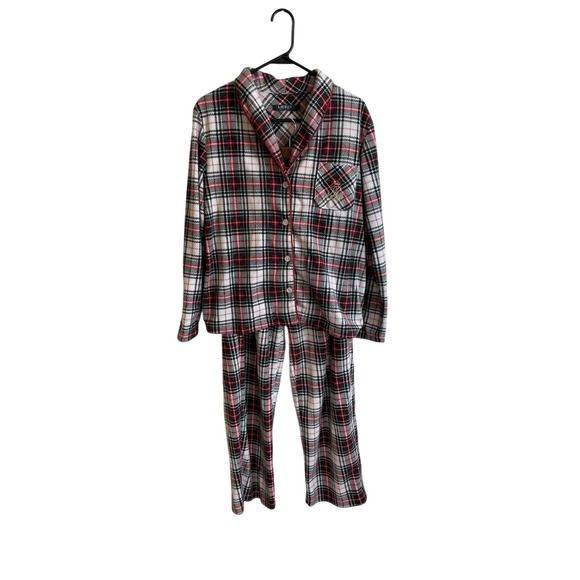 RALPH LAUREN Women's 2 Pcs Plaid Tartan Cotton Pajama Set Size Medium - Picture 1 of 8